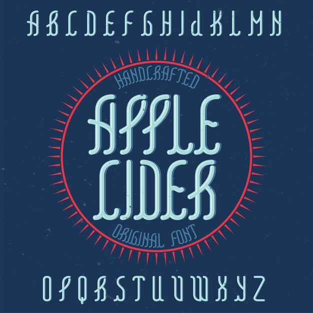 Tipo de letra del alfabeto vintage llamado Apple Cider.