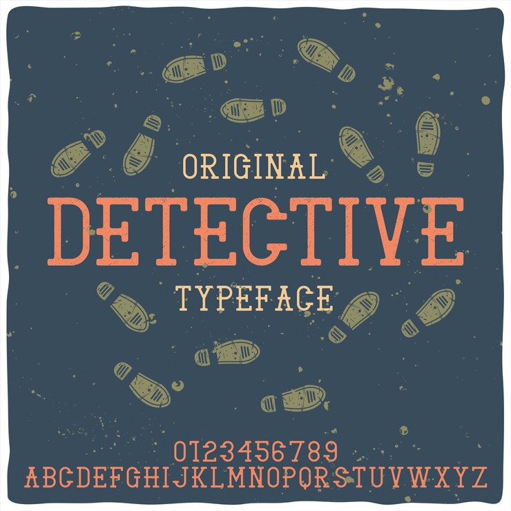 Vector gratuito tipo de letra del alfabeto vintage llamado detective.