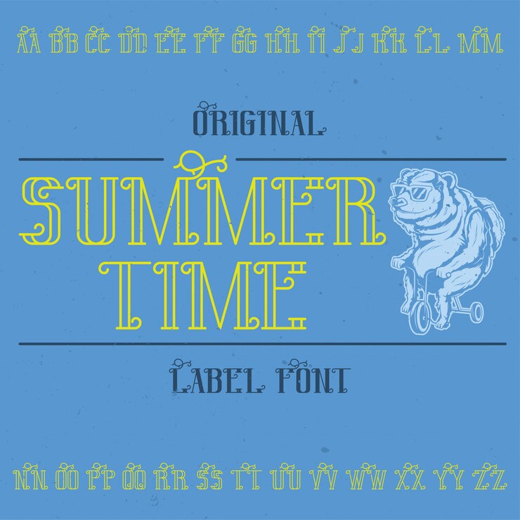 Vector gratuito tipo de letra de la etiqueta original llamada '"summer time". bueno para usar en cualquier diseño de etiqueta.