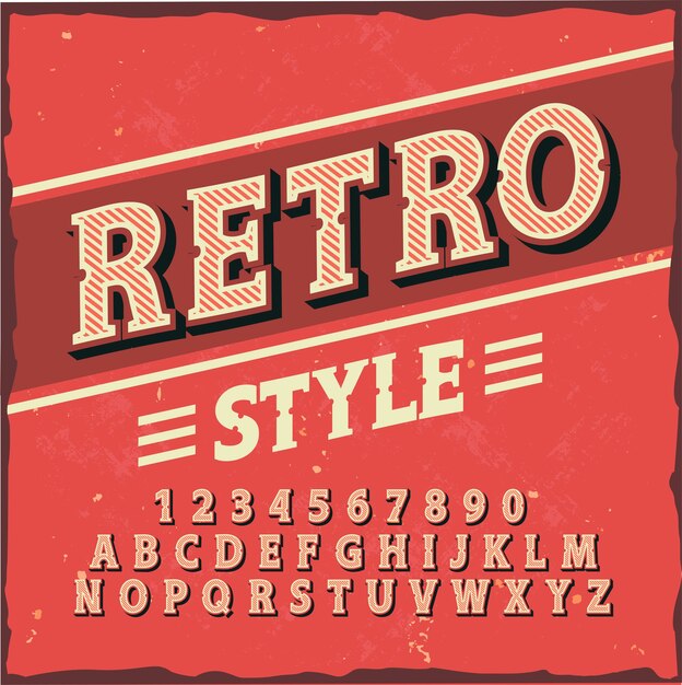 Tipo de letra original de la etiqueta denominada "Estilo retro".