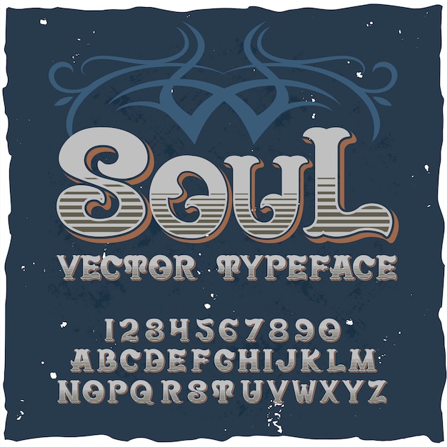 Tipo de letra original de la etiqueta denominada "Soul".