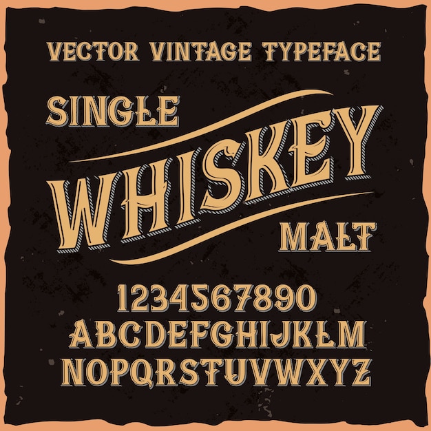 Tipo de letra original de la etiqueta denominada "Whisky".