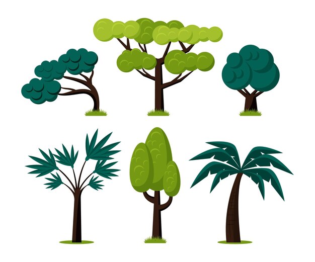 Tipo de paquete de árboles de estilo plano