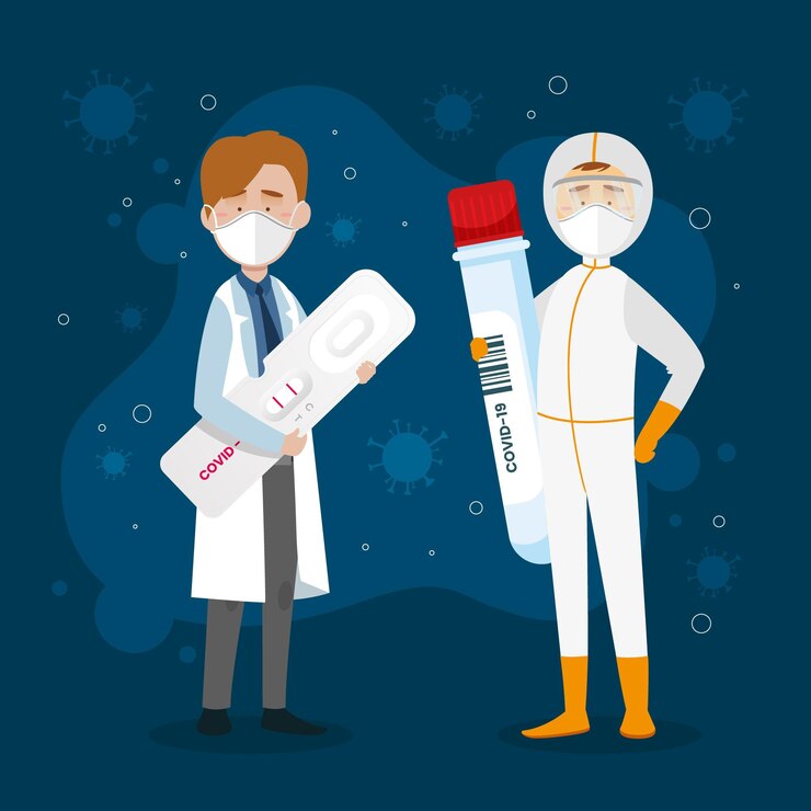 Vector gratuito tipo de prueba de coronavirus