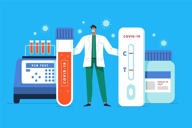 Vector gratuito tipo de prueba de coronavirus