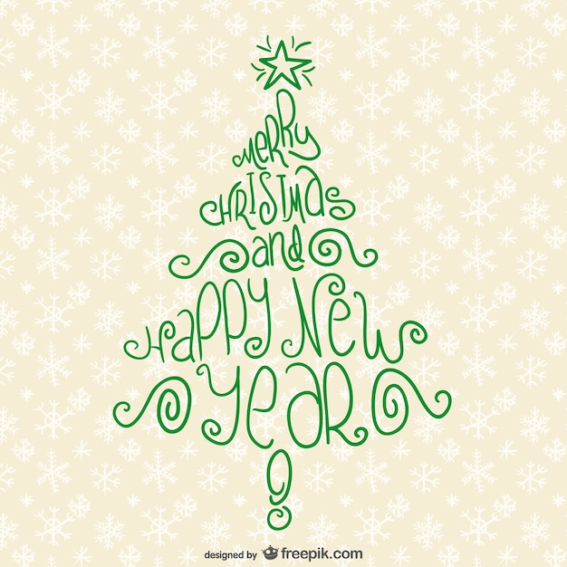 Tipografía con árbol de navidad