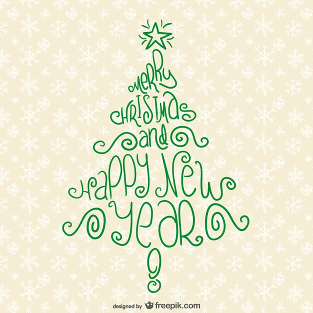 Tipografía con árbol de Navidad