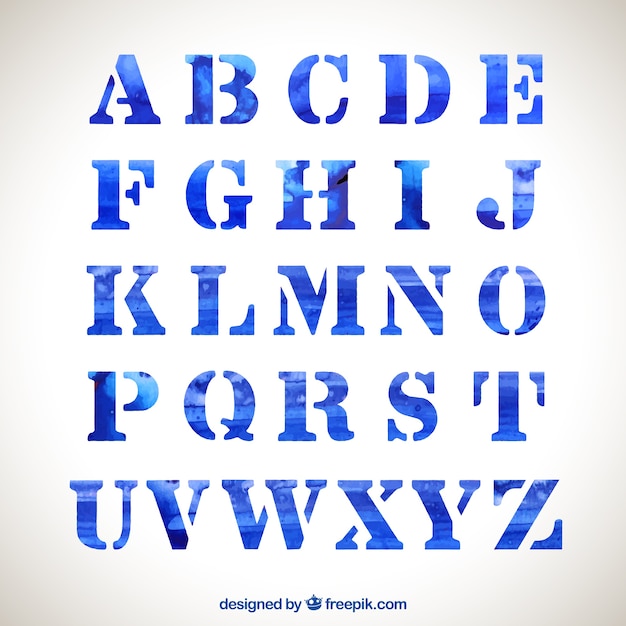 Tipografía azul acuarela