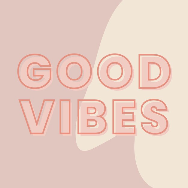 Tipografía de buen rollo en un vector de fondo marrón y beige