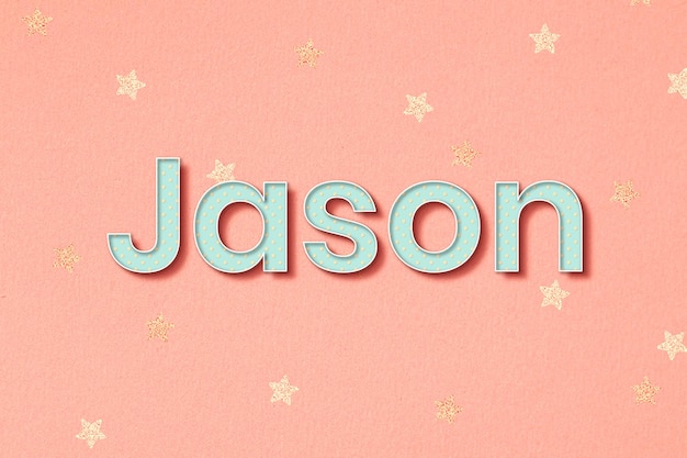 Tipografía en colores pastel del arte de la palabra de Jason