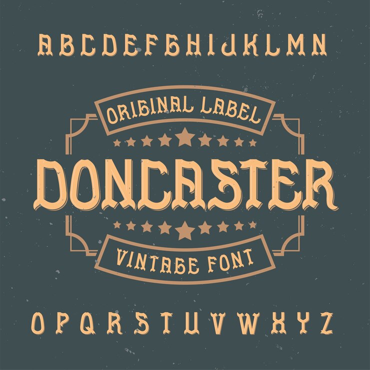 Vector gratuito tipografía de etiqueta vintage llamada doncaster.