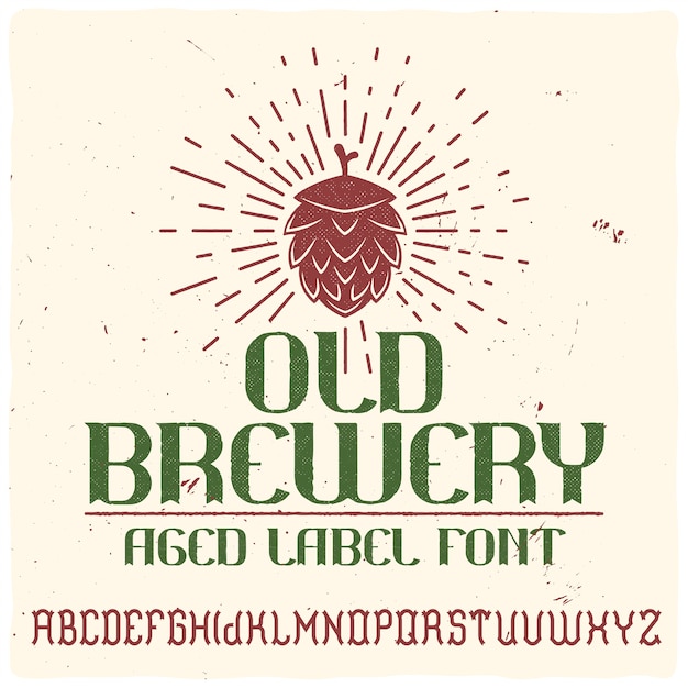 Tipografía de etiqueta vintage llamada "Old Brewery".