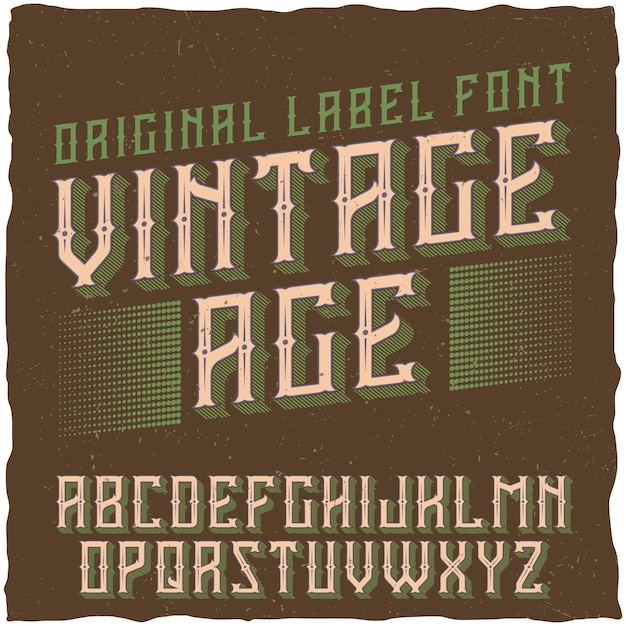 Vector gratuito tipografía de etiqueta vintage llamada vintage age.