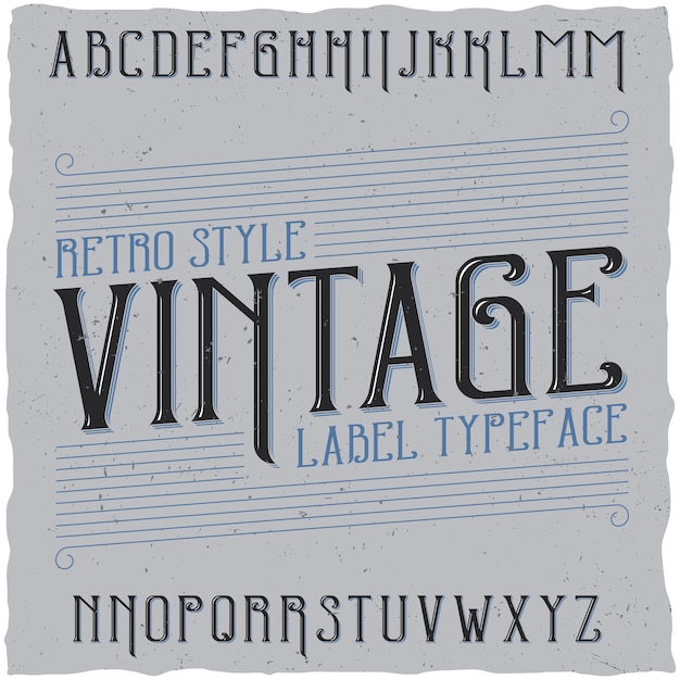 Tipografía de etiqueta vintage llamada Vintage.