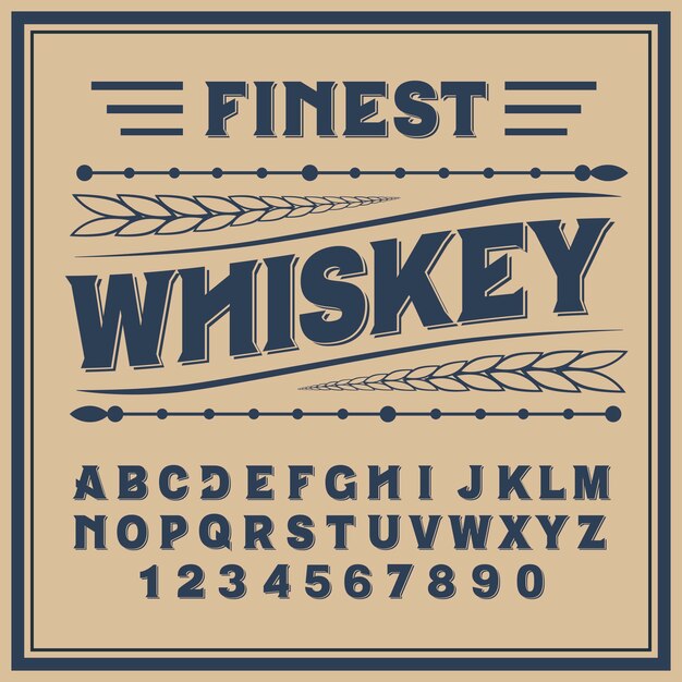 Tipografía de etiqueta vintage llamada "Whisky".