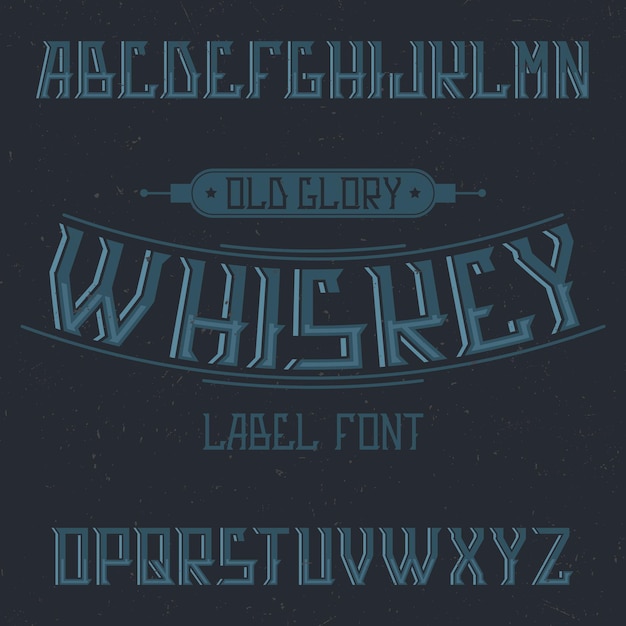 Tipografía de etiqueta vintage llamada whisky.