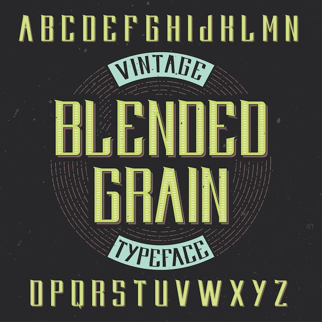 Tipografía de etiqueta vintage