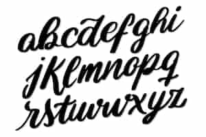 Vector gratuito tipografía de fuente del alfabeto de letras manuscritas