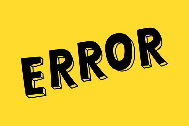 Tipografía de fuente de letras de error
