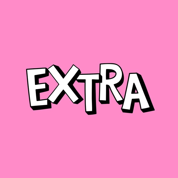 Vector gratuito tipografía de fuente de palabra extra vectorial