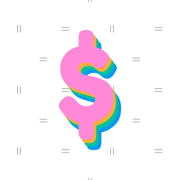 Tipografía de fuente de signo de dólar de vector