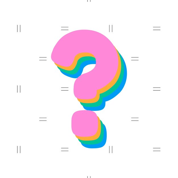 Tipografía de fuente de signo de interrogación vectorial