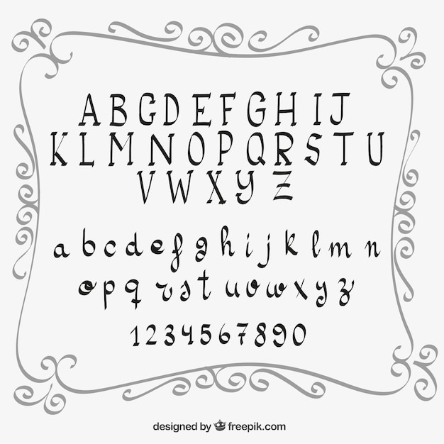 Vector gratuito tipografía manuscrita en estilo clásico