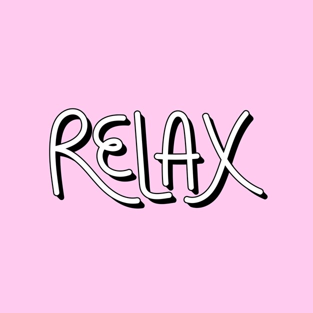 Tipografía Relax ilustrada sobre fondo rosa