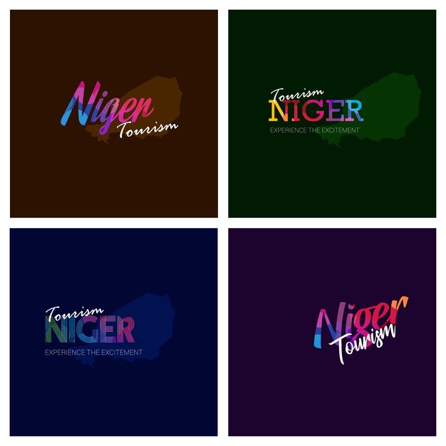 Tipografía de Turismo Níger Logo Background set