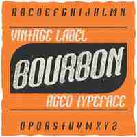 Vector gratuito tipografía vintage llamada bourbon.