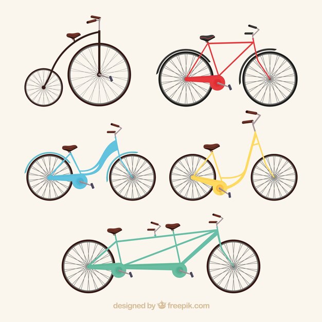 Tipos de bicicletas en estilo vintage