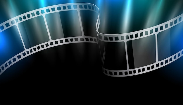 Tiras de película 3d con fondo de efectos de luz.