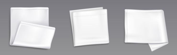 Vector gratuito toalla de cocina plegada con una maqueta de pañuelo blanco