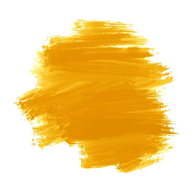 Toca de pincel de acuarela amarilla abstracta sobre un fondo blanco