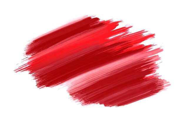 Toca de pincel de acuarela roja abstracta sobre un fondo blanco