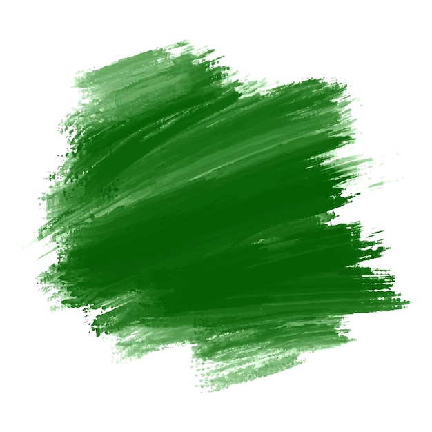 Toca de pincel de acuarela verde abstracta sobre un fondo blanco