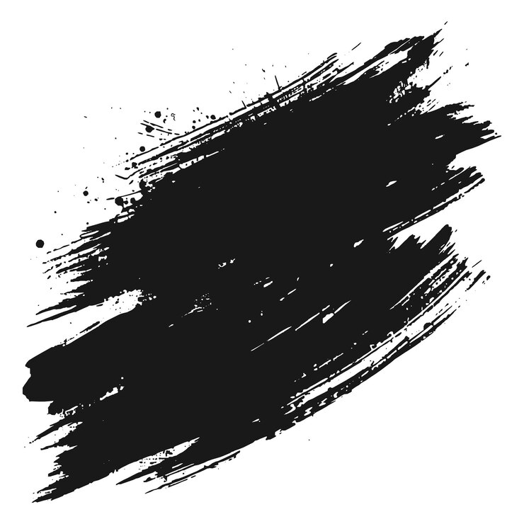 Vector gratuito toca de pincel negra moderna sobre un fondo blanco