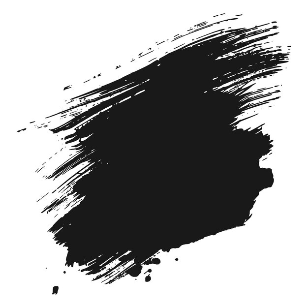 Toca de pincel negra moderna sobre un fondo blanco