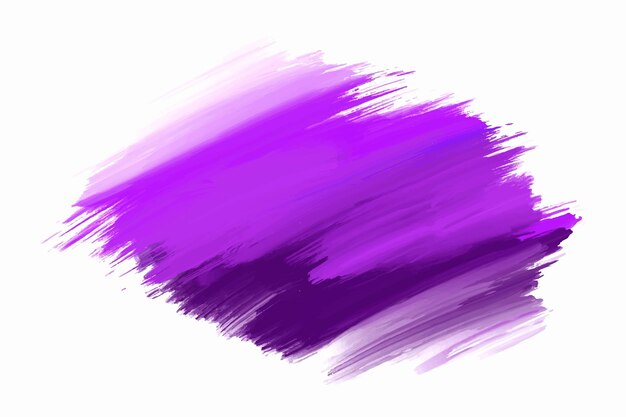 Toca de pincel púrpura abstracta sobre un fondo blanco