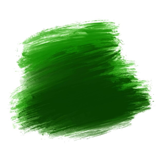 Toca de pincel verde moderno sobre un fondo blanco