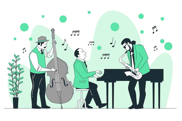 Tocando la ilustración del concepto de jazz