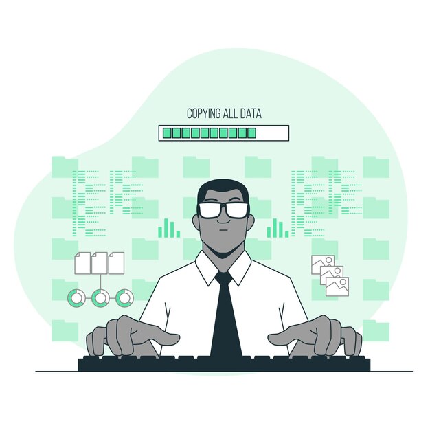 Toda la ilustración del concepto de datos