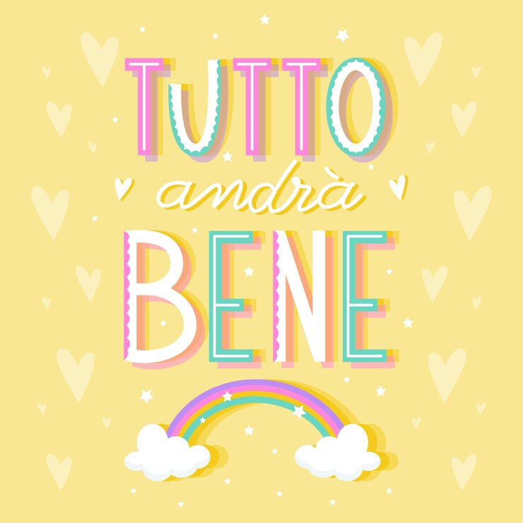 Vector gratuito todo estará bien concepto de letras