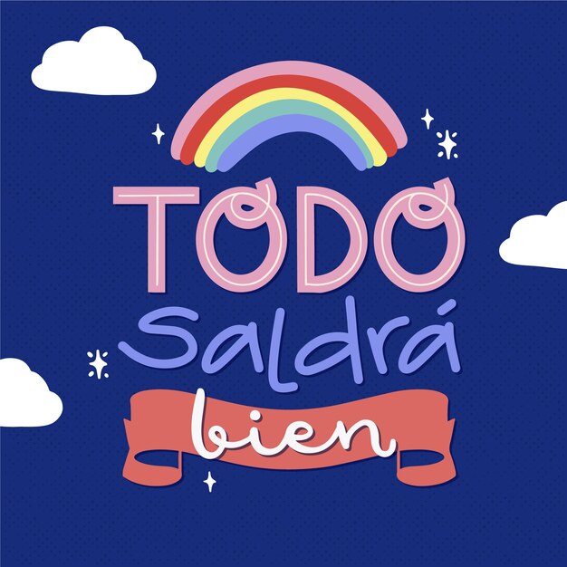 Todo saldrá bien letras con colorido arcoiris