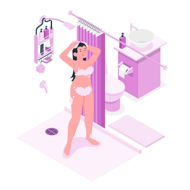 Tomando una ilustración del concepto de ducha