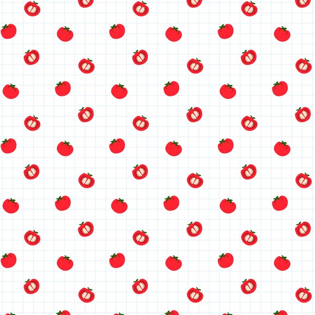 tomate, seamless, patrón, plano de fondo