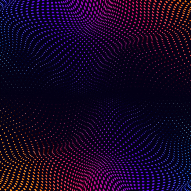 Tono medio vibrante en vector de fondo negro