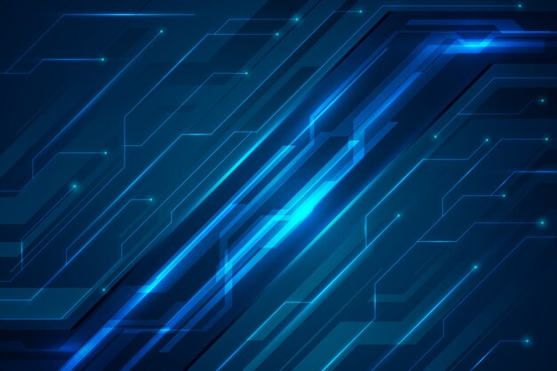 Tonos azules circuitos fondo futurista