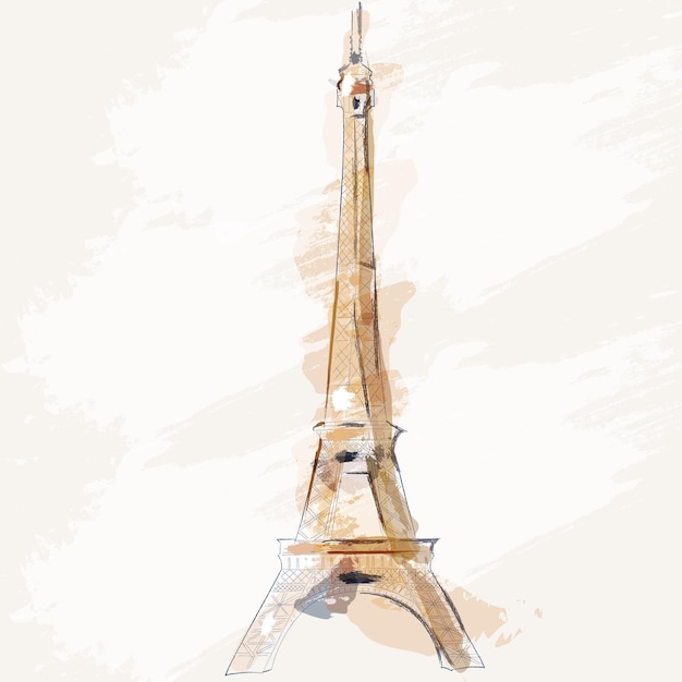 Torre Eiffel vector acuarela diseños creativos
