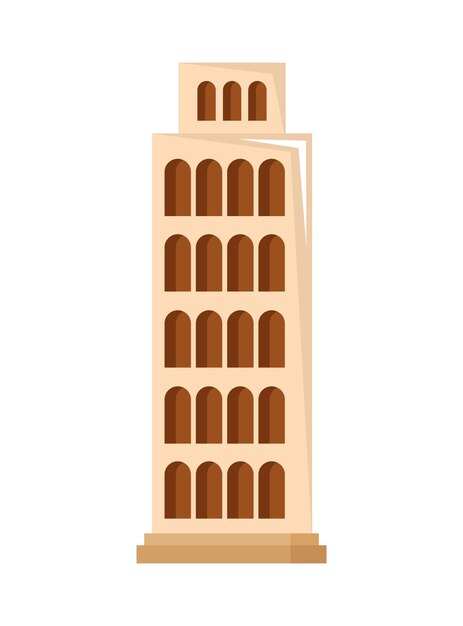 torre de pisa aislada